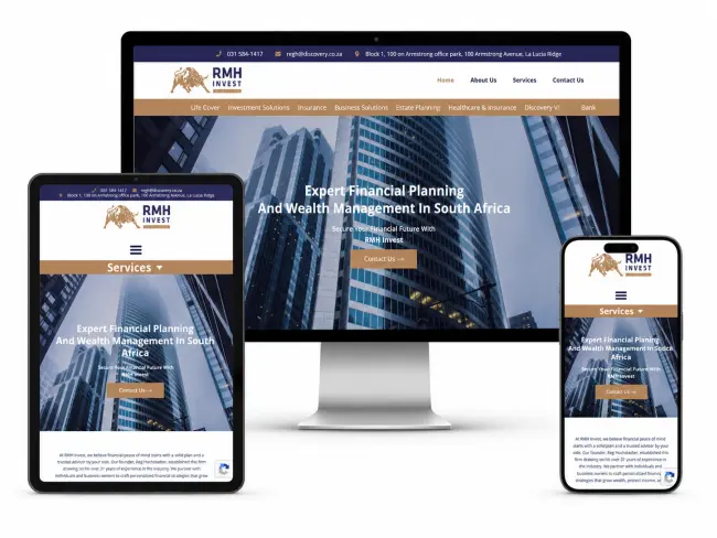 RMH Invest site mockup