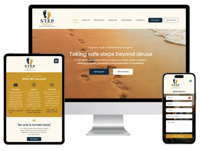 STEP Safe site mockup