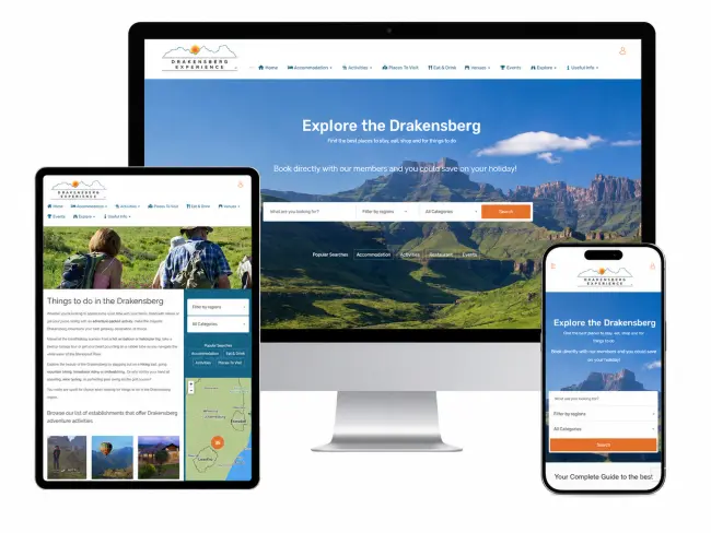 Drakensberd Experience site mockup